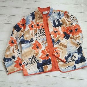 Quilted oriental watercolor jacket‎